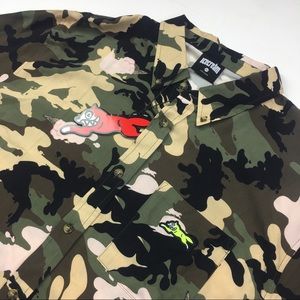 BBC Ice Cream Enjoy S/S Camo Button up Sz XXL new